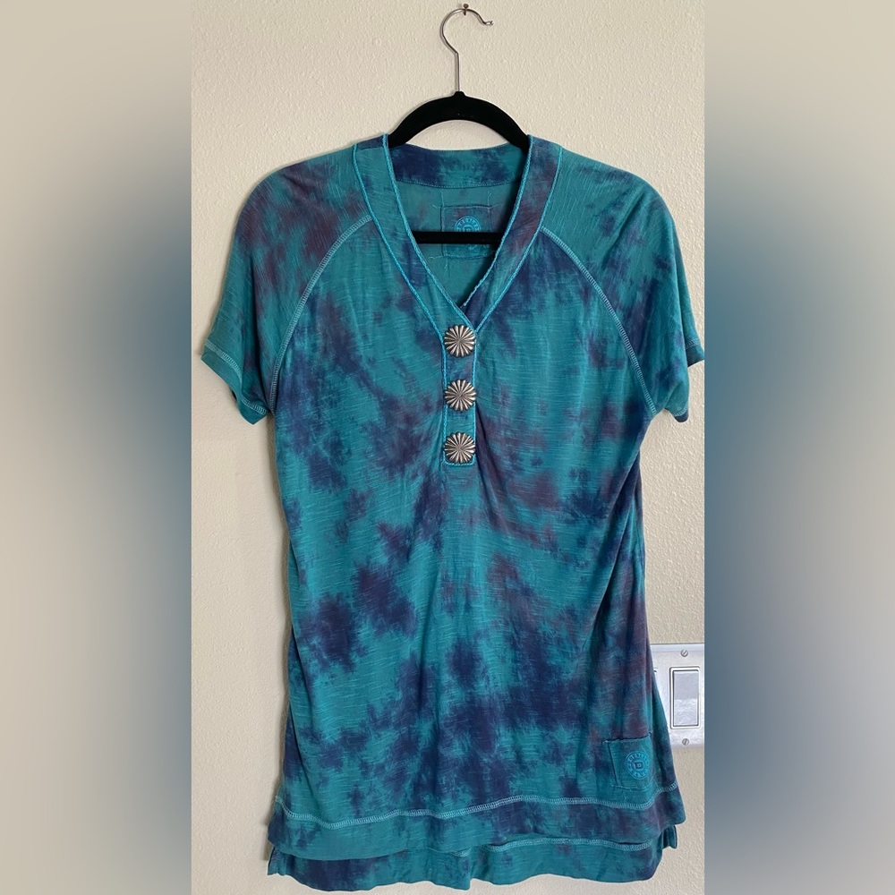 Double D Ranch Teal and Purple Short Sleeve Tee
